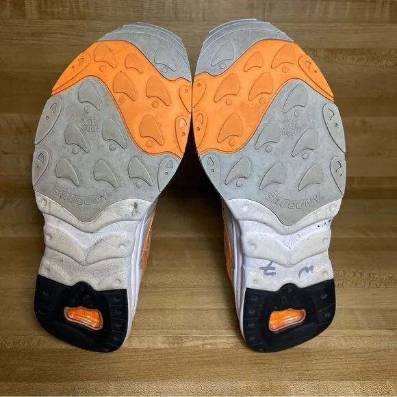 Saucony Aya Size US 10 Men's Running Shoes White/Grey Orange S70460-5
