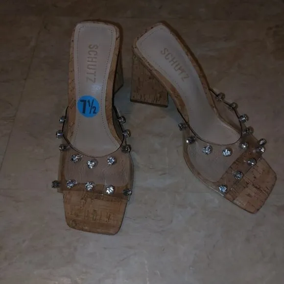 Schutz Lizah cork sandals size 7.5B nwt