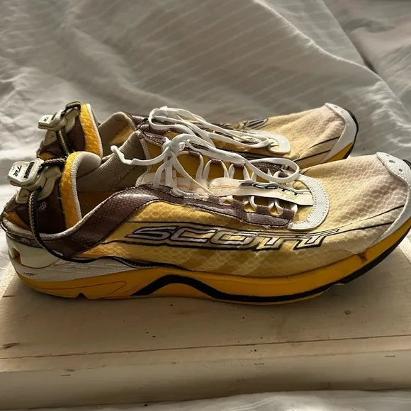 Scott T2 Pro Evolution Mens Brown/Neon Lace Up Athletic Running Shoes Sz 13 US