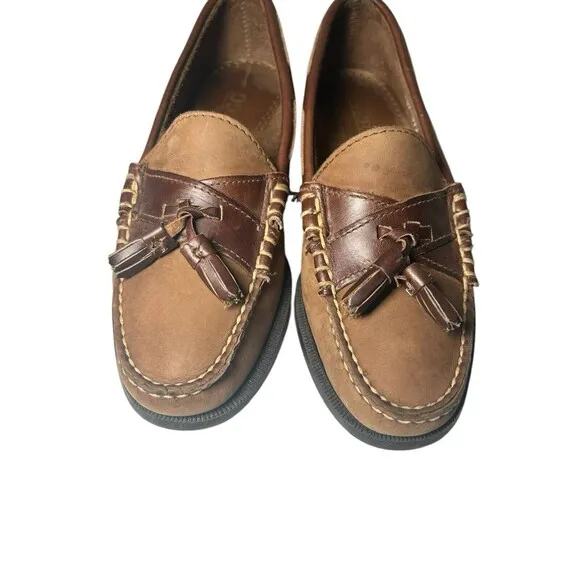 Sebago Brown Leather Tassel Loafer Slip On Shoes Women's Size 6.5 M