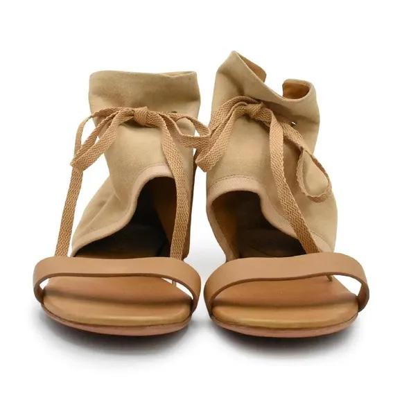 See by Chloe 'Kasha' gladiator sandal in green tan suede leather Size 37