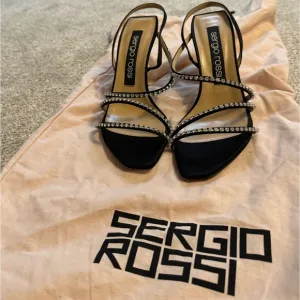 [SERGIO ROSSI] CRYSTAL HEELED SANDALS