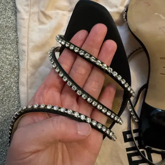 [SERGIO ROSSI] CRYSTAL HEELED SANDALS