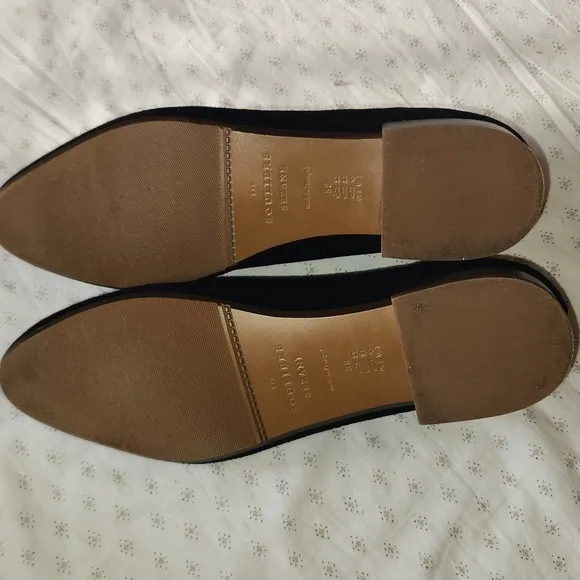 SEZANE Souiers black suede elegant  women's flats sz 38/7