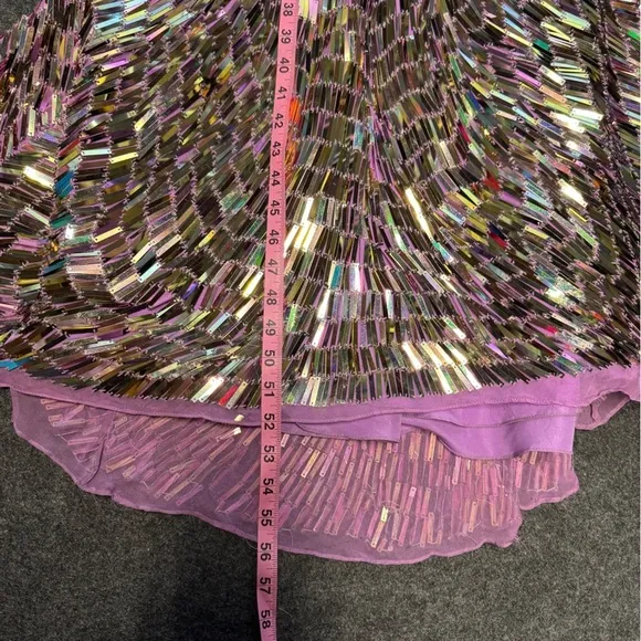 Sherri Hill Strapless Sequin Prom Dresss Purple Iridescent Size 6