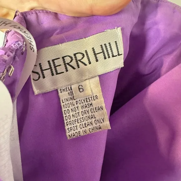 Sherri Hill Strapless Sequin Prom Dresss Purple Iridescent Size 6