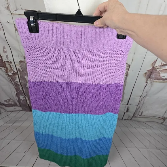 Show me your mumu pippa sweater skirt sunset stripe knit small NWOT