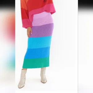 Show me your mumu pippa sweater skirt sunset stripe knit small NWOT