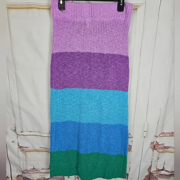 Show me your mumu pippa sweater skirt sunset stripe knit small NWOT