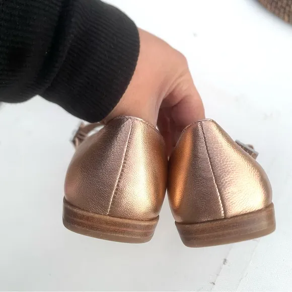 Silent D Womens Shoes Ballet Flats Rose Gold Mary Janes Size 6.5/37