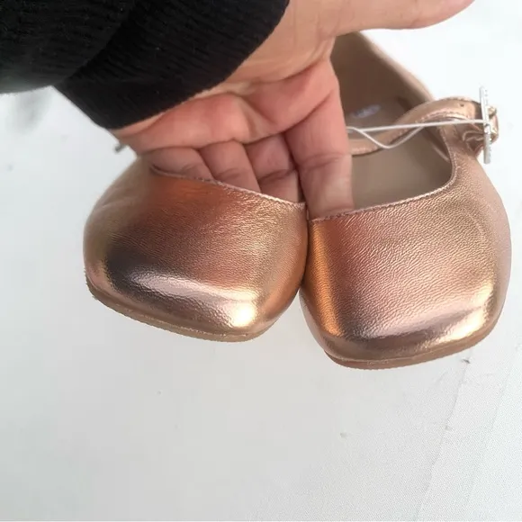 Silent D Womens Shoes Ballet Flats Rose Gold Mary Janes Size 6.5/37