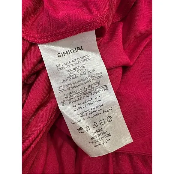SIMKHAI Acacia Sleeveless Draped Midi-Dress in Cherry Size XS $495
