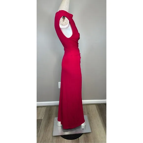 SIMKHAI Acacia Sleeveless Draped Midi-Dress in Cherry Size XS $495
