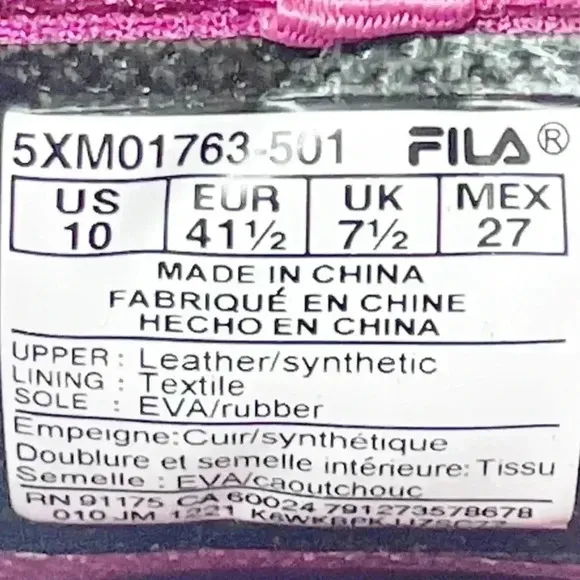 Size 10 FILA DISRUPTOR 2 Premium Pink Casual Shoes Sneakers
