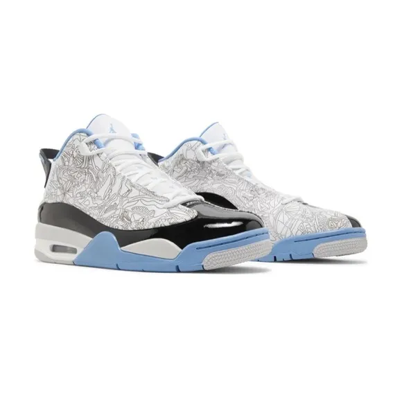 Size 10.5 Jordan Dub Zeros. Light blue, gray and black sneakers . GUC.