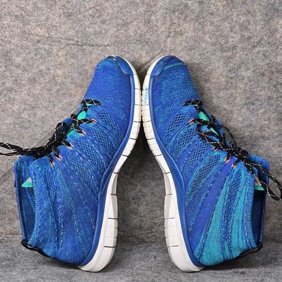 Size 10.5 - Nike Free Flyknit Chukka Hyper Grape Blue Men Running Sneaker‎ Shoes