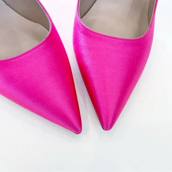 SJP Sarah Jessica Parker Hot Pink Candy Rhinestone Buckle Pump Size 39.5