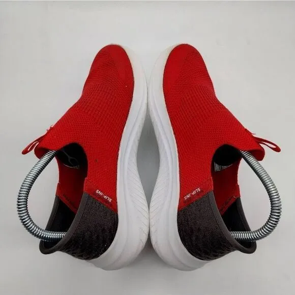 Skechers Hands Free Slip Ins‎ Casual Sneakers Kids Size 5 Red Black Youth Shoes