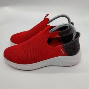 Skechers Hands Free Slip Ins‎ Casual Sneakers Kids Size 5 Red Black Youth Shoes