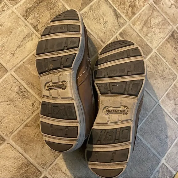 Skechers Shoes Mens Size 10 Slip‎ On Brown Loafer Air Cooled Memory Foam