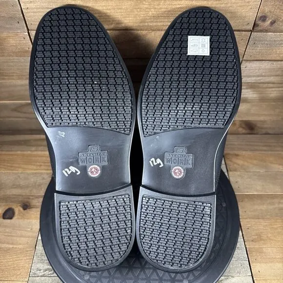 Skechers Mens Size 11 Black Work Relaxed Fit Gretna Slip Resistant Slip On Shoes