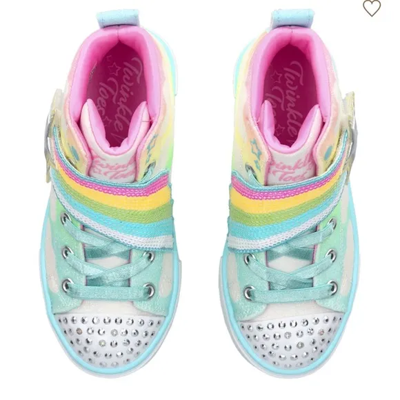 Sketchers Girls Twinkle Sparks Shooting Star Brights Light-up sneakers 1 &amp; 1.5