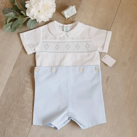 Smocked Diamond Bobby Suit Feltman Brothers Special Occasion Portrait NWT