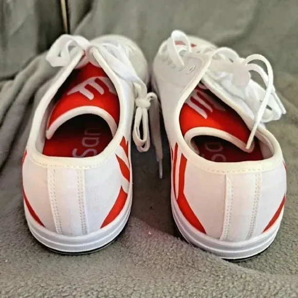 Sneakers Man  White/Red Sport Size 12 m Tennis converse/van/ style Santander