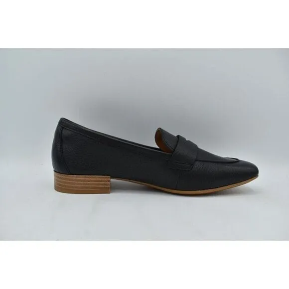 Sofft Womens Size 7 Elinor Moc Toe Black Leather Slip On Penny Loafers Shoes