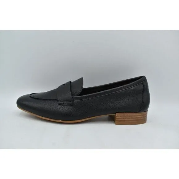 Sofft Womens Size 7 Elinor Moc Toe Black Leather Slip On Penny Loafers Shoes