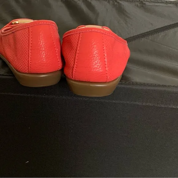 Soft Aerosol Leather Loafers with Gold Accents