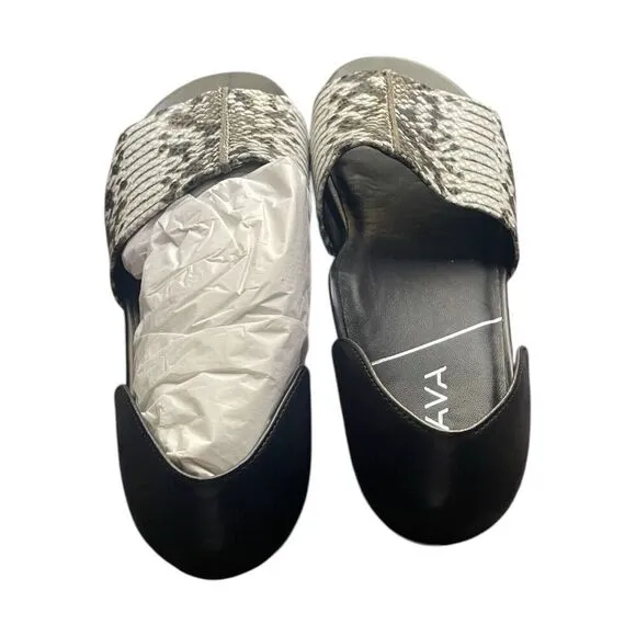 SoftWalk Sava Calera Flat Slip On Black/Grey  Leather Women's Sz US 6.5/EUR 37M