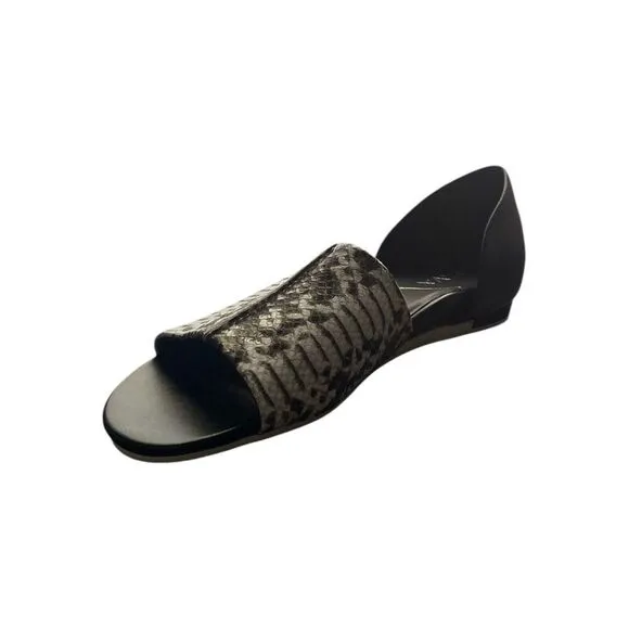 SoftWalk Sava Calera Flat Slip On Black/Grey  Leather Women's Sz US 6.5/EUR 37M