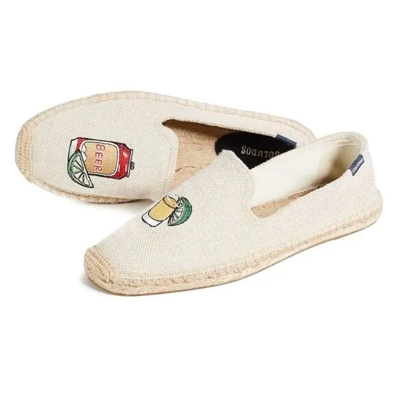 Soludos NWT Beer Shot Smoking Slipper Size 11 Cream