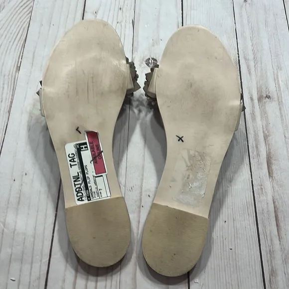 Sophia Webster Tan Floral &amp; Beads Toe Sandals Size 7