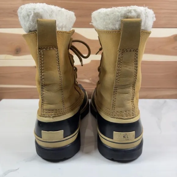 Sorel Caribou Men's Waterproof Winter Boots Insulated Lace Up Tan  Size 8