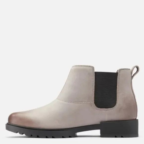 Sorel Emelie II Chelsea Quarry Black Bootie Ankle Boots Shoes Flats 6 NEW