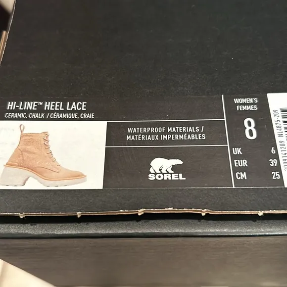 Sorel hi line lace boots size 8-new