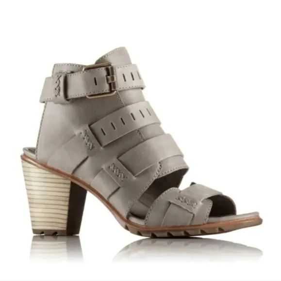 Sorel Women Nadia Buckle Kettle  Ankle Leather Heels Shoes sz 10