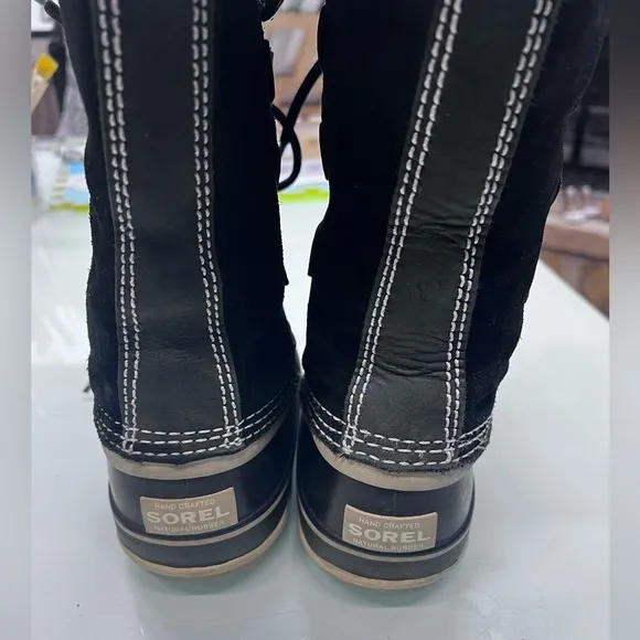 SOREL WOMEN'S JOAN OF ARCTIC BOOTS Black Size 7 EXC