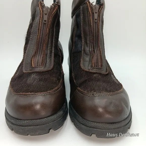 Sorel Women’s Shearling Casual Zipper Brown Leather Ankle Boots Size 9M