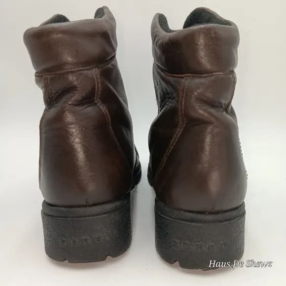Sorel Women’s Shearling Casual Zipper Brown Leather Ankle Boots Size 9M