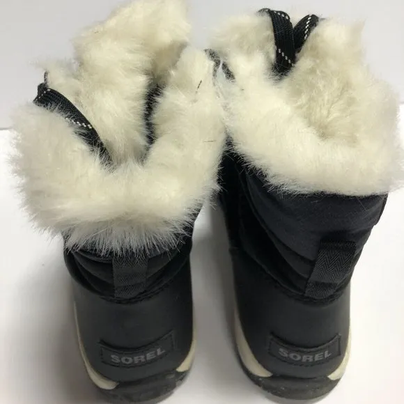 Sorel Women's Whitney Short Lace Black Waterproof Boots, Size 10 M