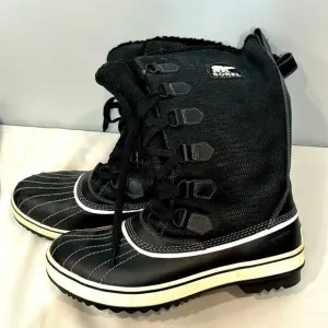 Sorel Black and White Boots Size 8