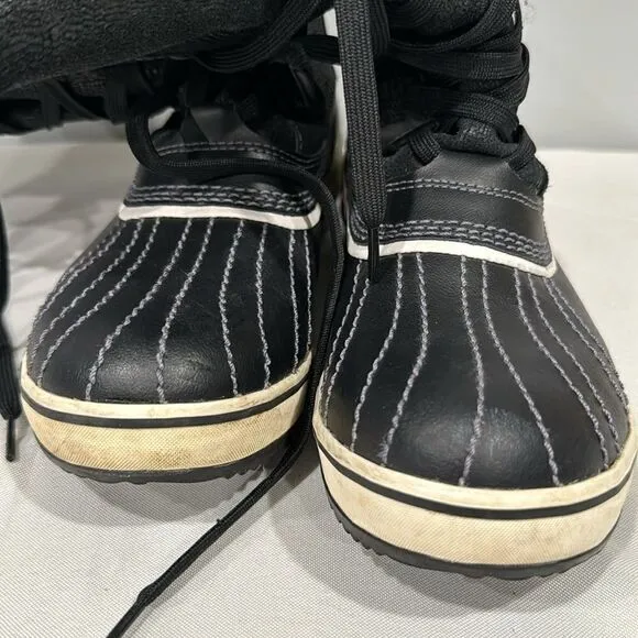 Sorel Black and White Boots Size 8