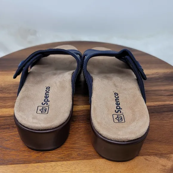 Spenco Navy Blue Adjustable Women's Sandals 6B NWOT