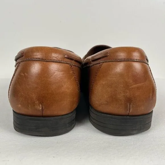 Sperry Kiltie Fringe Leather Loafers Mens 13 Tan Brown Slip On Shoes with Buckle