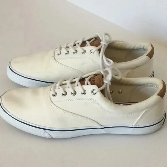 Sperry Men’s Striper II CVO Sneakers White Size 14