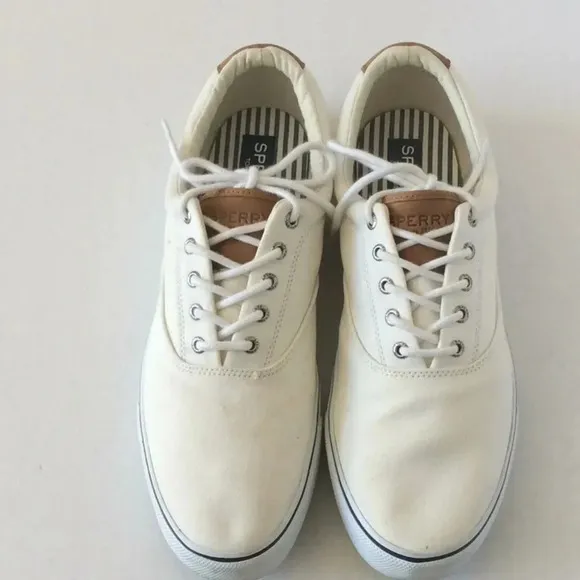 Sperry Men’s Striper II CVO Sneakers White Size 14