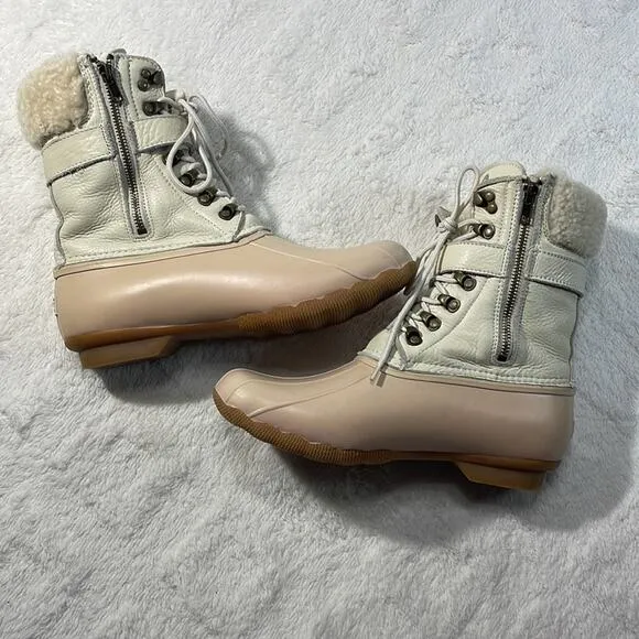 Sperry Shearwater Buckle Sherpa Boots womens 9.5